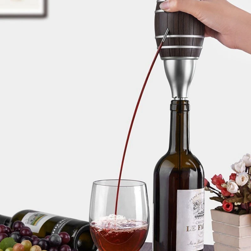 Barrel Wine Pourer Decanter Electric Cider Pump Aerator Machine Wine Juice Bottle Pourer Family Bar