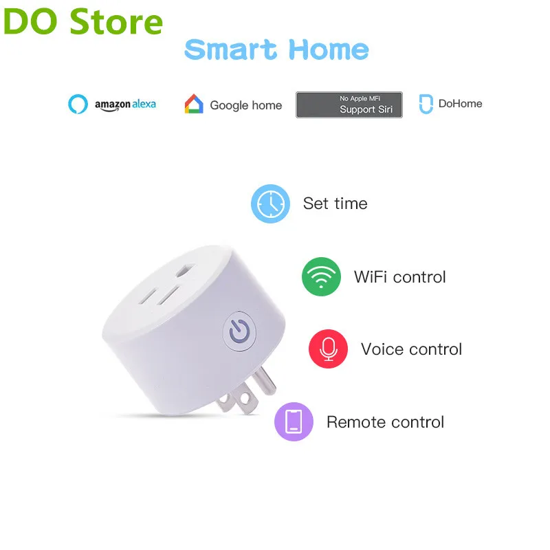 Умная Беспроводная розетка с голосовым и таймером Поддержка Siri (без Apple MFI)/Smart