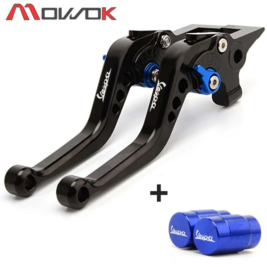 black blue A Колпачки для шин и мотоциклов, короткий тормозной рычаг сцепления для Vespa GTS 125 250 300 Super Granturismo 125 200 S125 S150 - Цвет: black blue A