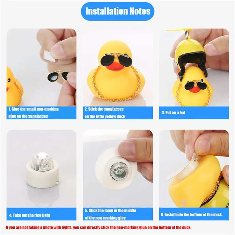 Small Yellow Bike Duck Bicycle bell Luminous Airscrew Helmet Duck Ducky Bicycle Wind Motor Riding Cycling Lights Horn