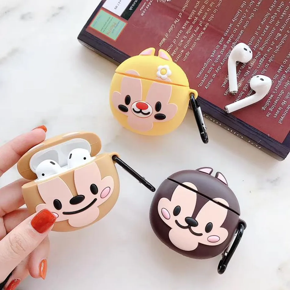 Чехол для наушников Airpods 2 чехол силиконовый милый девочки с мультяшным рисунком