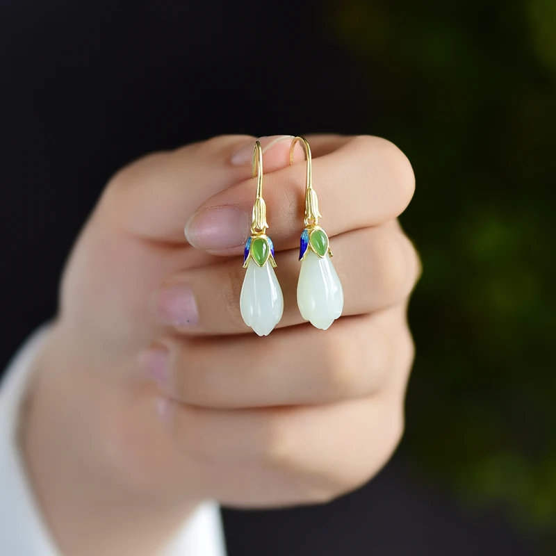 Серьги из натуральной магнолии Tianyu серебро 925 пробы тайские гипоаллергенные