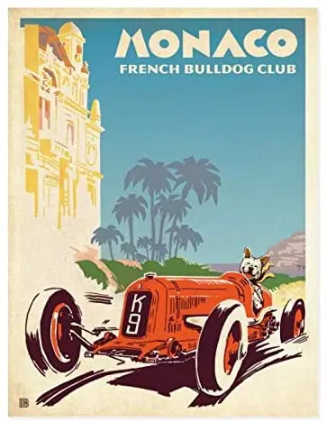 

Tin Signs for Monaco French Bulldog Club Meta Holiday Vintage Metal Poster Plaques for Funny Wall Decor Art Sign Gifts 8X12in