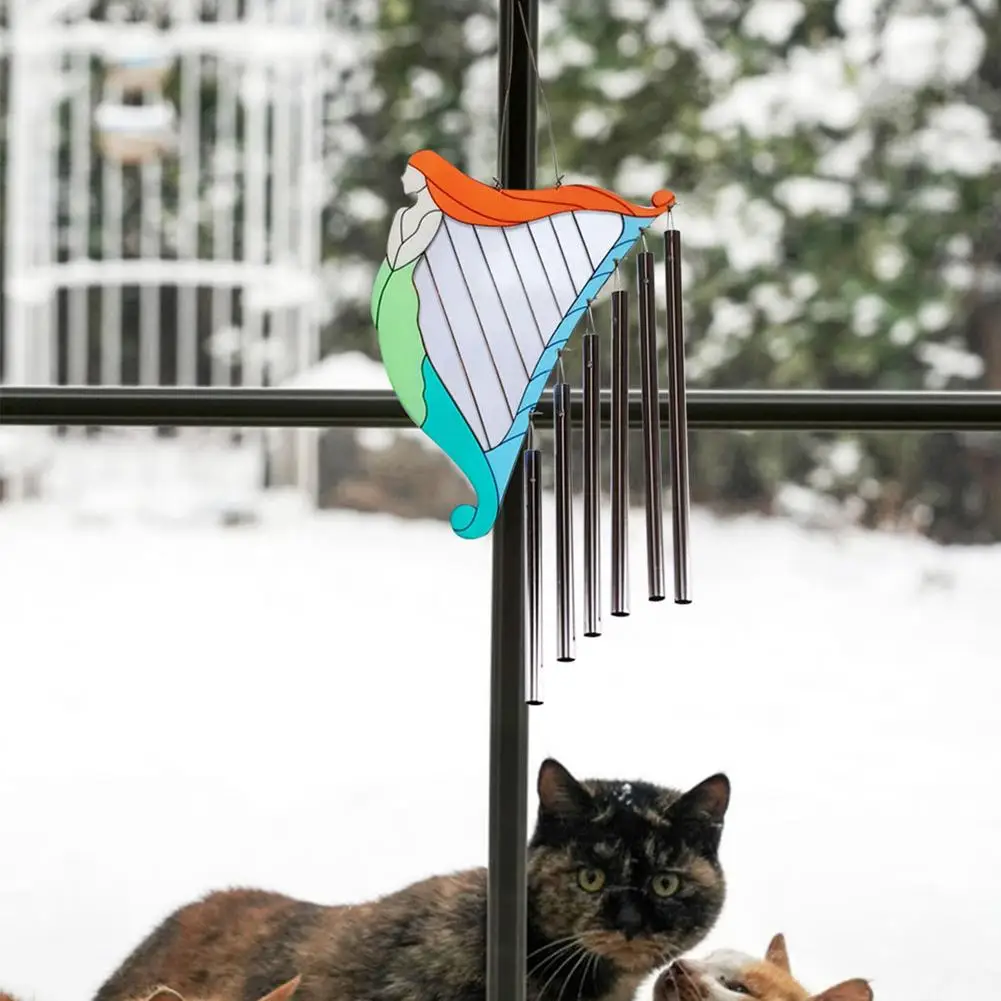 Ветряные колокольчики металлические акриловые русалки в скандинавском стиле