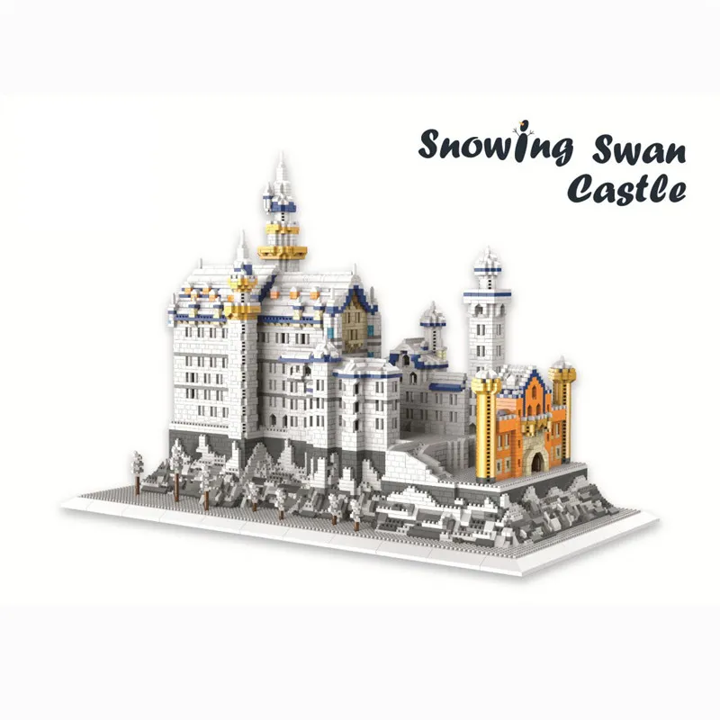 

Disney Cartoon Series Fairy Tale Castle Assembling Small Building Block Creative Casual Diy Model Abs Plastic Christmas Toy Gift