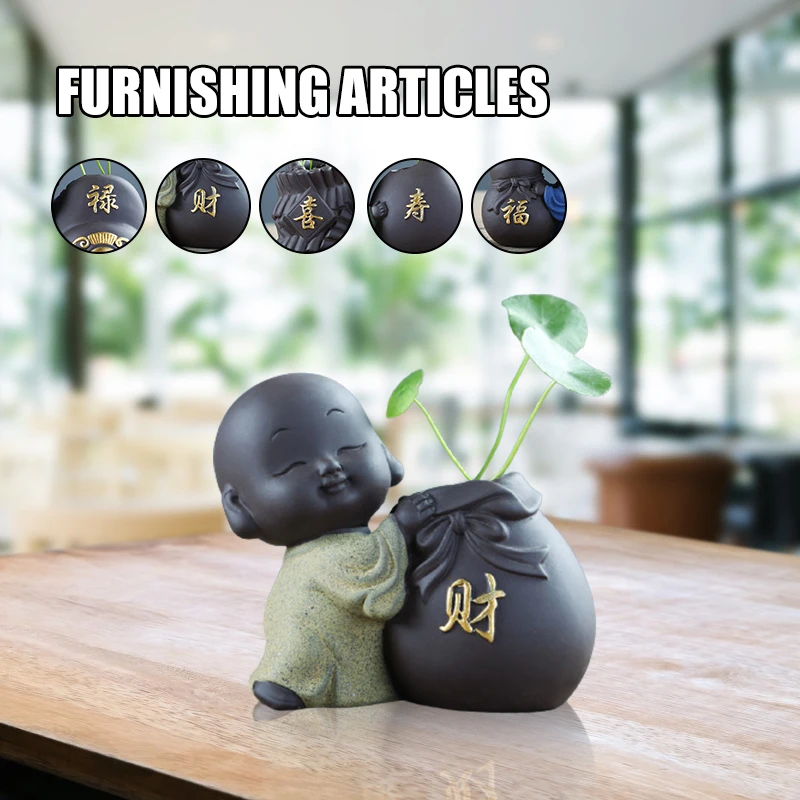 Лидер продаж Zisha Monk Tea Pet с Fu Lu Shou Xi Cai креативная чайная ваза принтом китайских