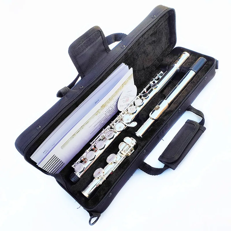 YFL-471 Flute Professional Cupronickel Opening C Key 17 Hole Flute Silver Plated Musical Instruments With Case and Accessories