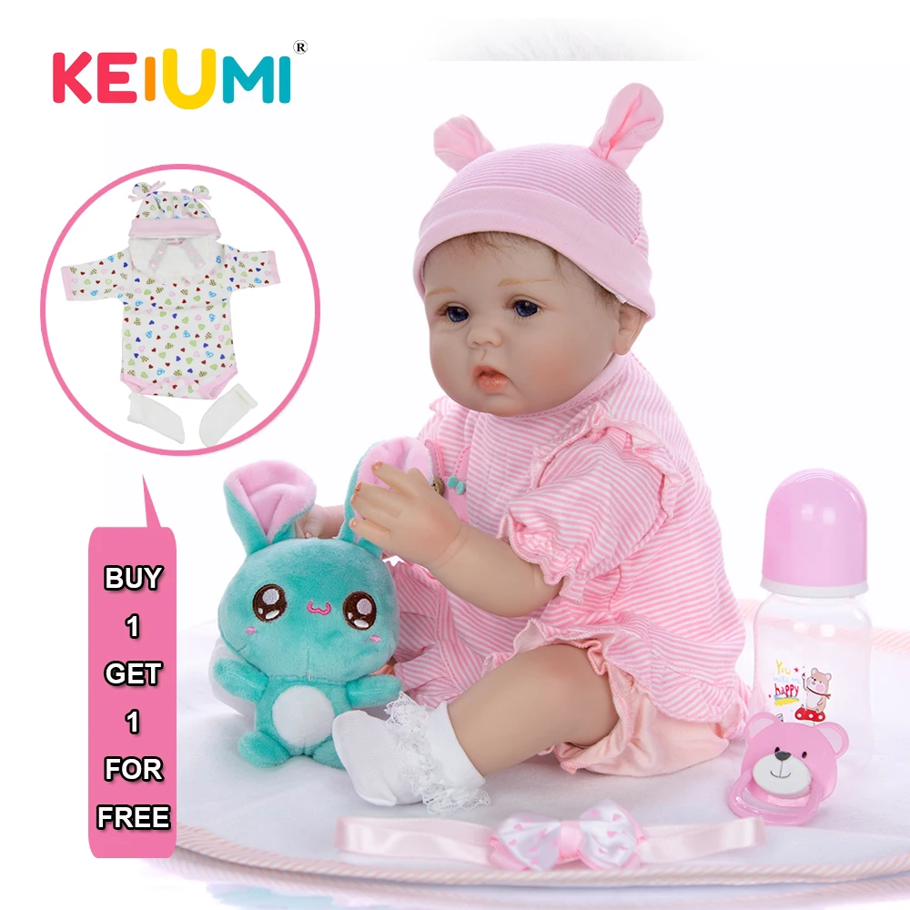 KEIUMI Мягкая силиконовая Возрожденный ребёнок куклы для девочек 17 дюймов Кукла