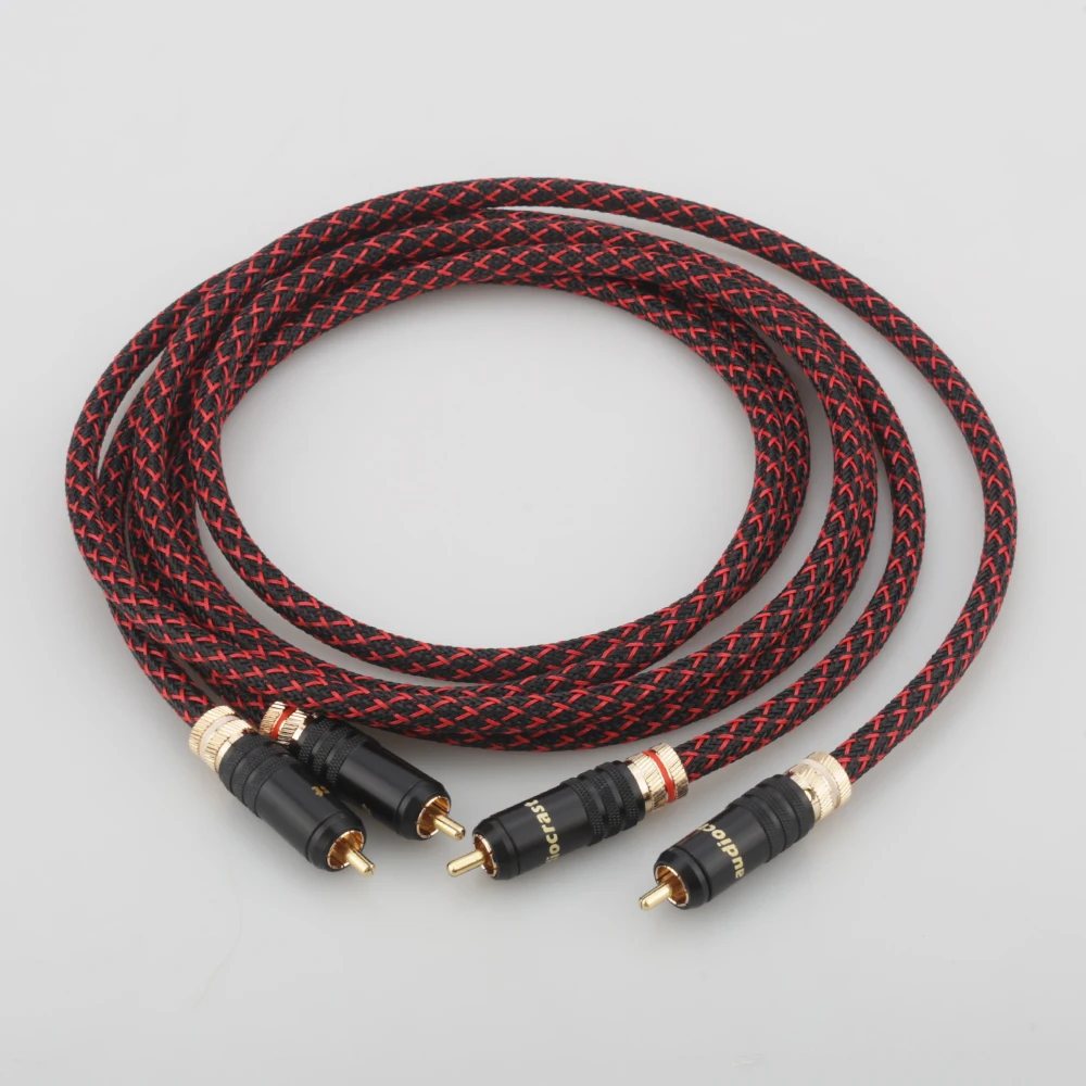 

Pair Audiocrat A53 High Quality HI-End Pure copper RCA To RCA Audio Cable 2RCA Interconnect cable OFC cable