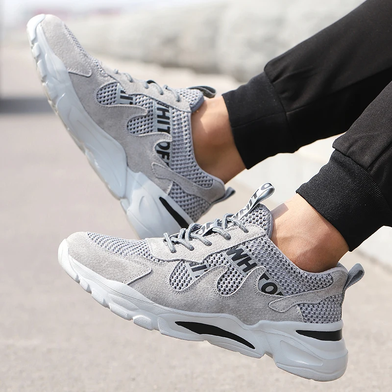 

Work Safety Shoes Men Lightweight Breathable Soft Comfortable Steel Toe Work Shoes Anti-smashing Puncture Proof Wearable