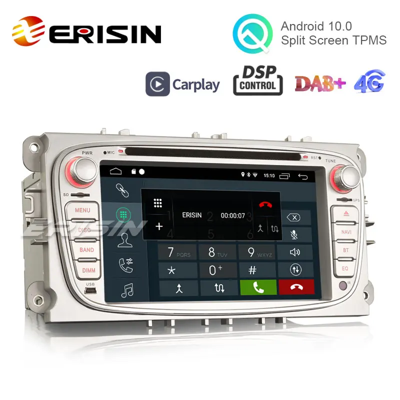 Erisin ES2919FS 7 &quotAndroid 10 0 Авторадио GPS DAB + DSP TPMS SWC DVD CD Wifi для Focus C/S-Max Galaxy | Автомобили и