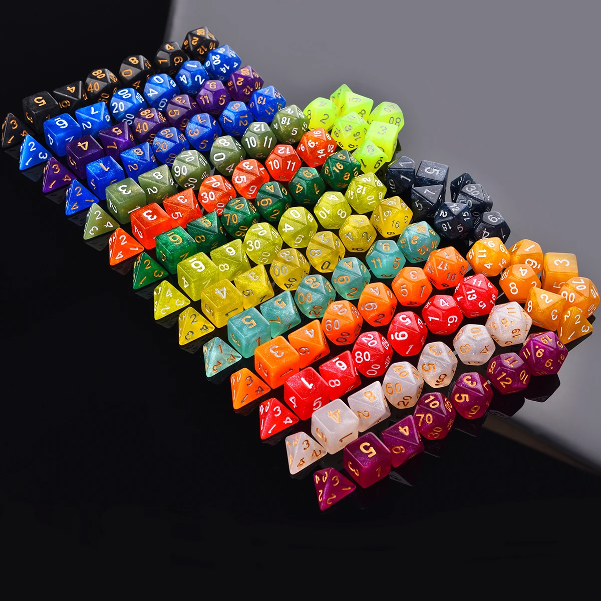 Star Shine Glitter Sparkles Polyhedral Dice Set D4 D6 D8 D10 D% D12 D20 for TRPG DND Game | Спорт и развлечения