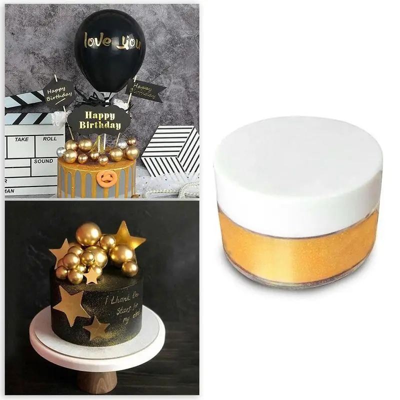 Съедобный глянцевый порошок цветной пищевой декор золото/украшения для торта