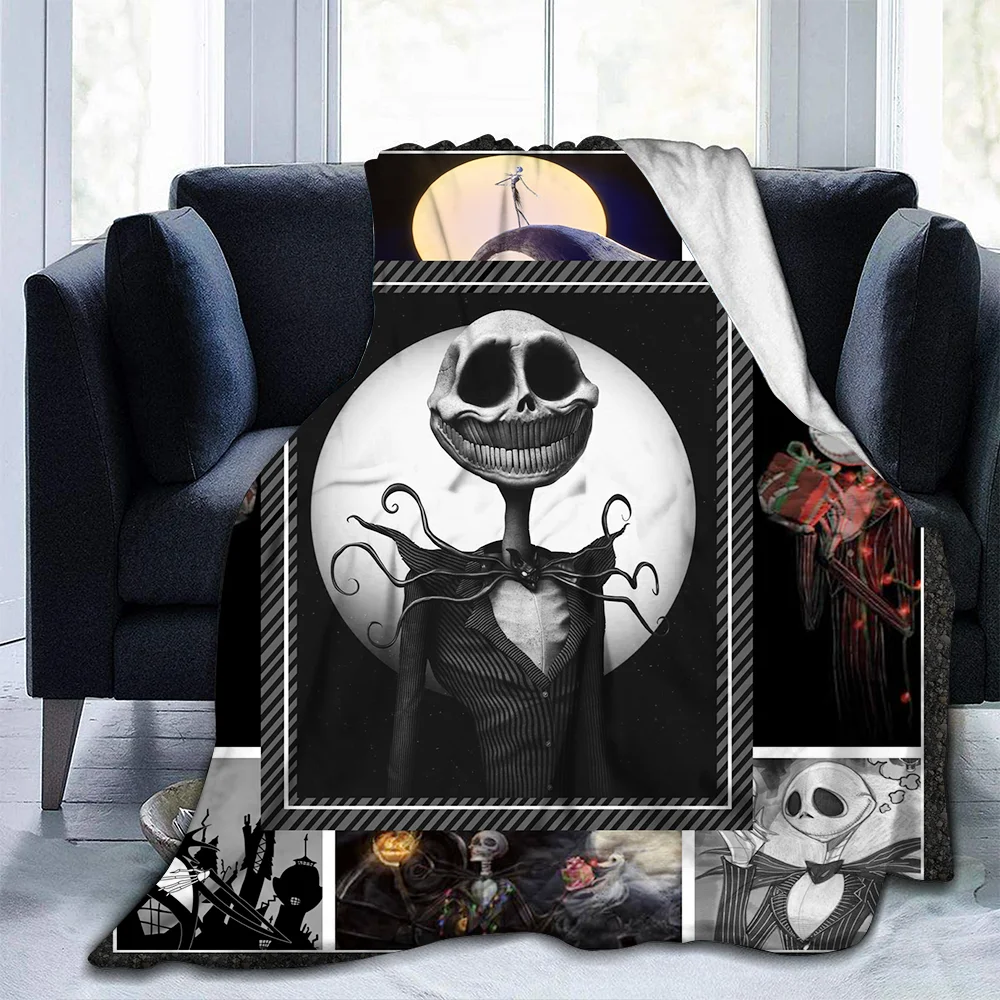 The Night Before Christmas Flannel Blanket Cartoon Pumpkin King Print Sofa Lightweight Warm Fleece Throw Camping Quilts | Дом и сад