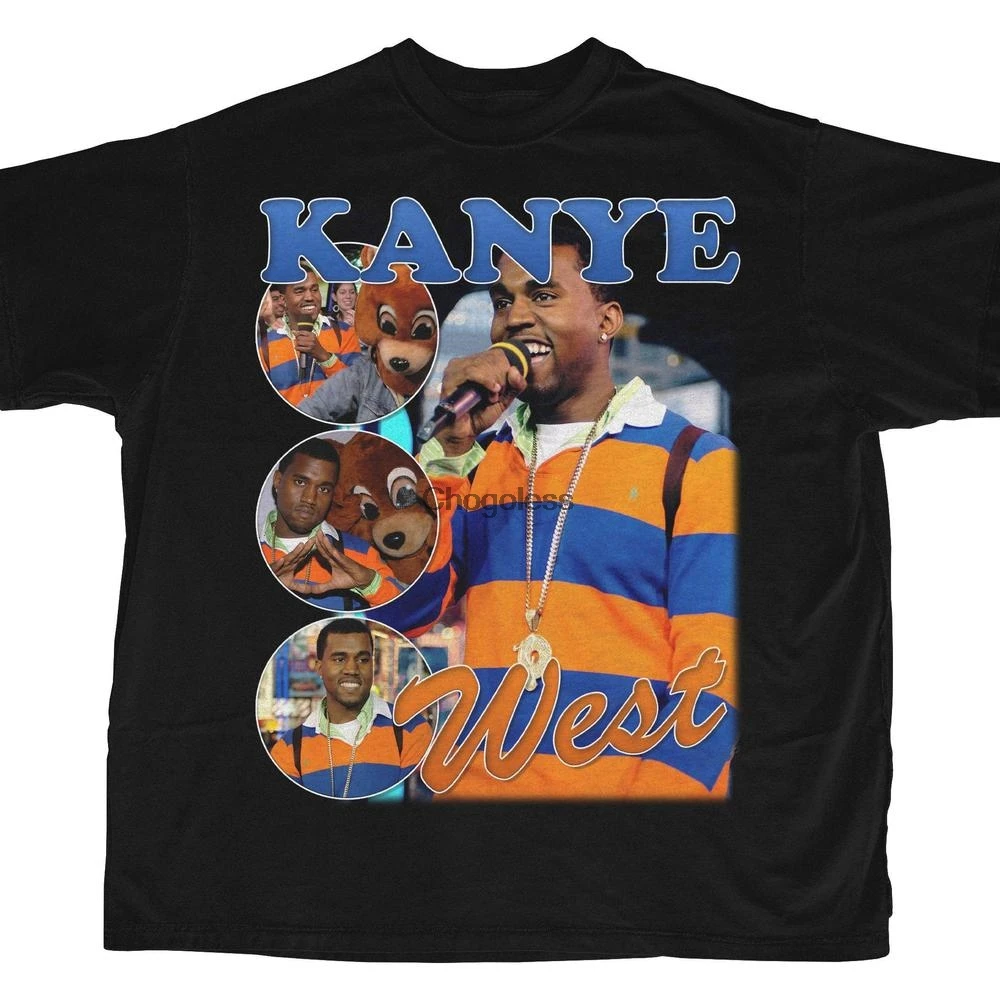 Kanye West футболка с короткими рукавами черная Винтажная в стиле унисекс (1) - купить