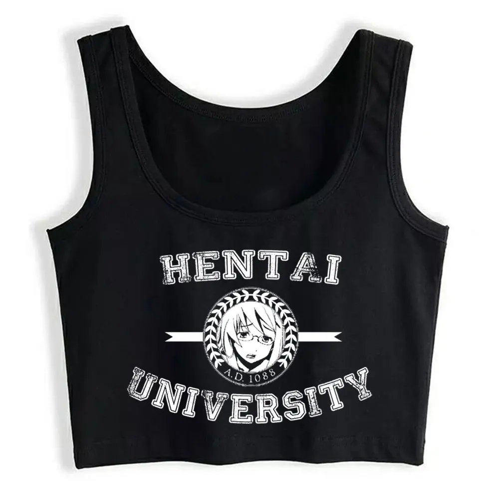 

Crop Top Sport Hentai University Fit Vintage Sleeveless Tops Women