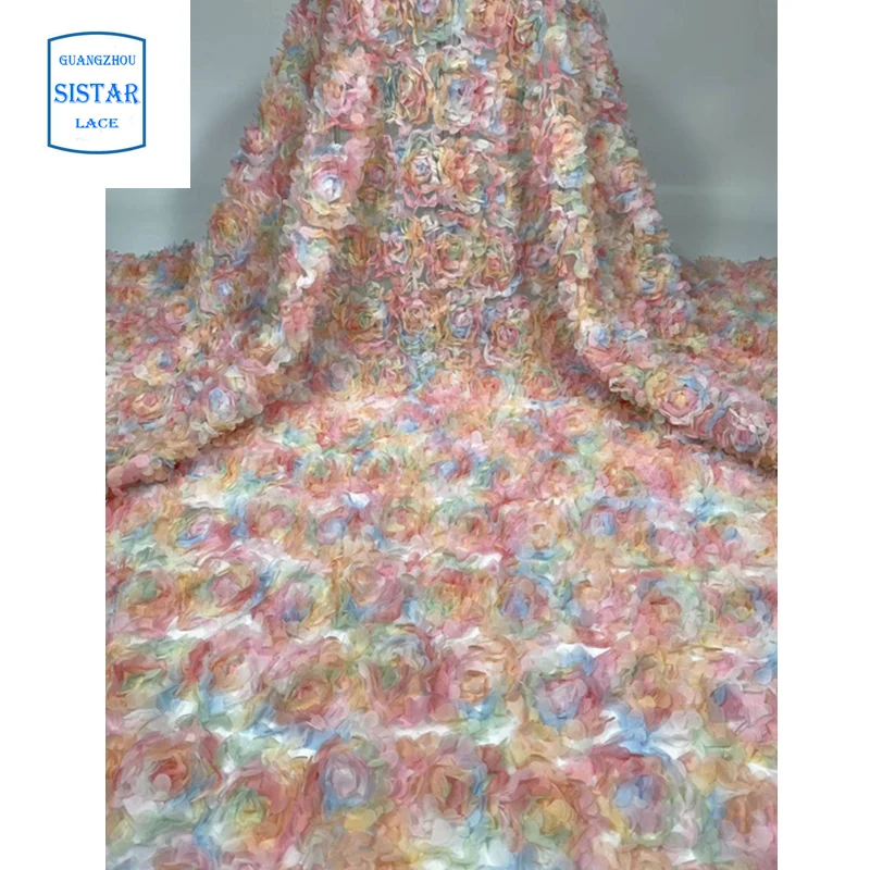 Новинка 2020 Африканское кружево 3d кружевная ткань для свадебного платья 5 ярдов |