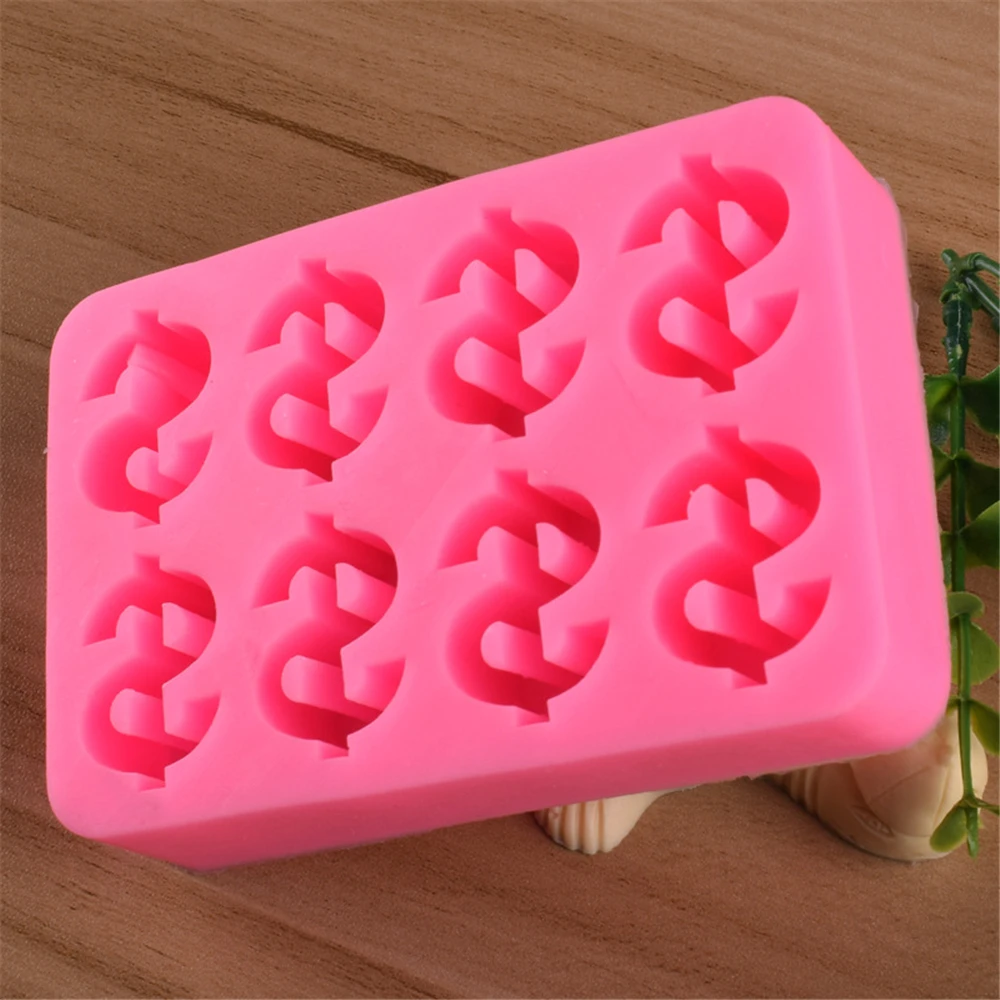 8 Even US Dollar Sign Money Gold Shape Turn Sugar Silica Gel Mold Chocolate Cake Decoration Fondant Tools | Дом и сад