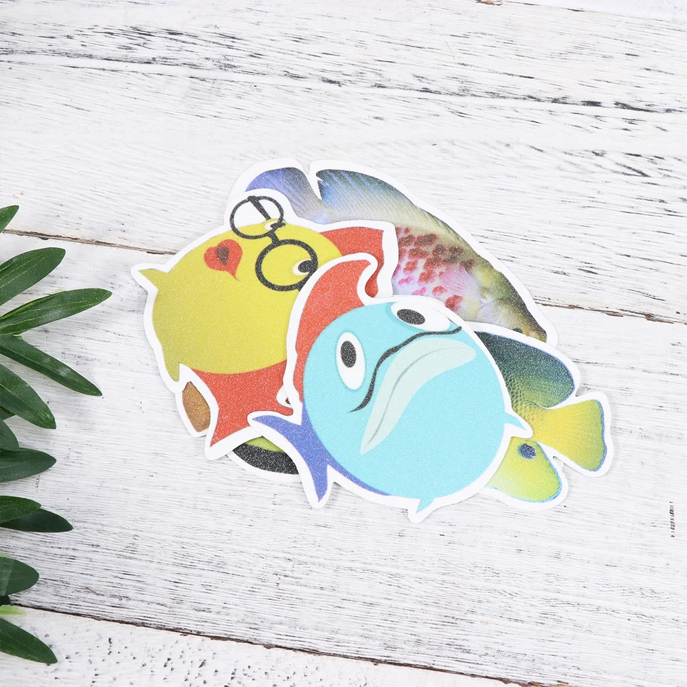 Наклейки водостойкие Нескользящие в форме рыбы 6 шт.|Коврики для ванной| |