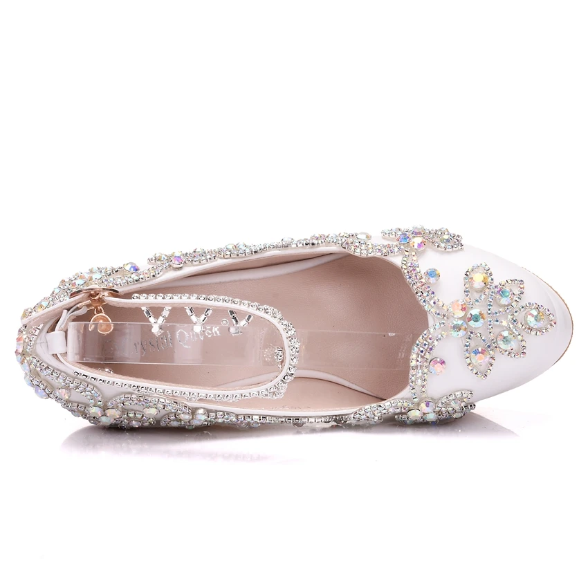 Туфли-лодочки со стразами роскошные свадебные туфли на платформе Вечерние