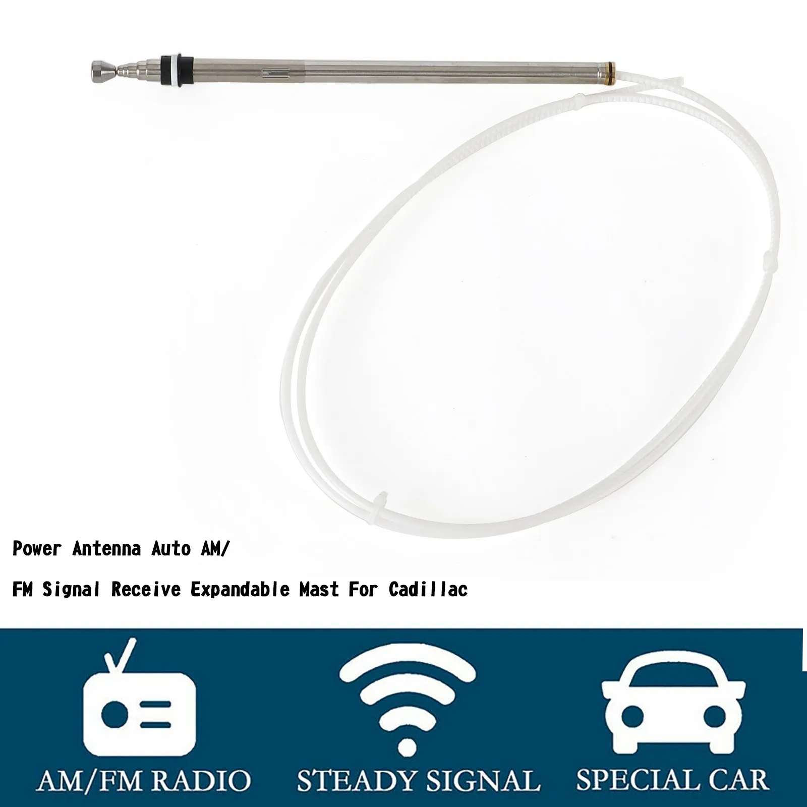 

Artudatech Power Antenna Auto AM/FM Signal Receive Expandable Mast For Cadillac Car Accessories