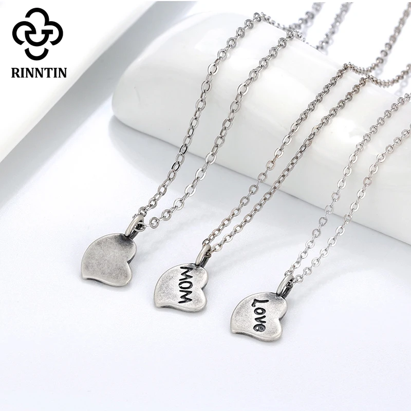 Rinntin серебро 925 пробы сердце женское ожерелье с подвеской длинная цепочка