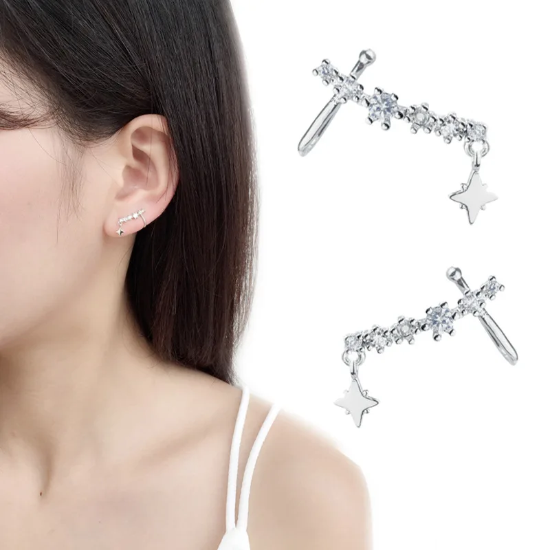 925 серебряные корейские женские Кристальные снежные чешуйки Bijoux массивные