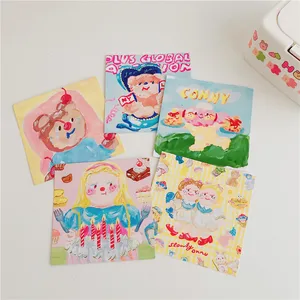 Открытка с изображением медведя, красная, Корейская, ручная работа