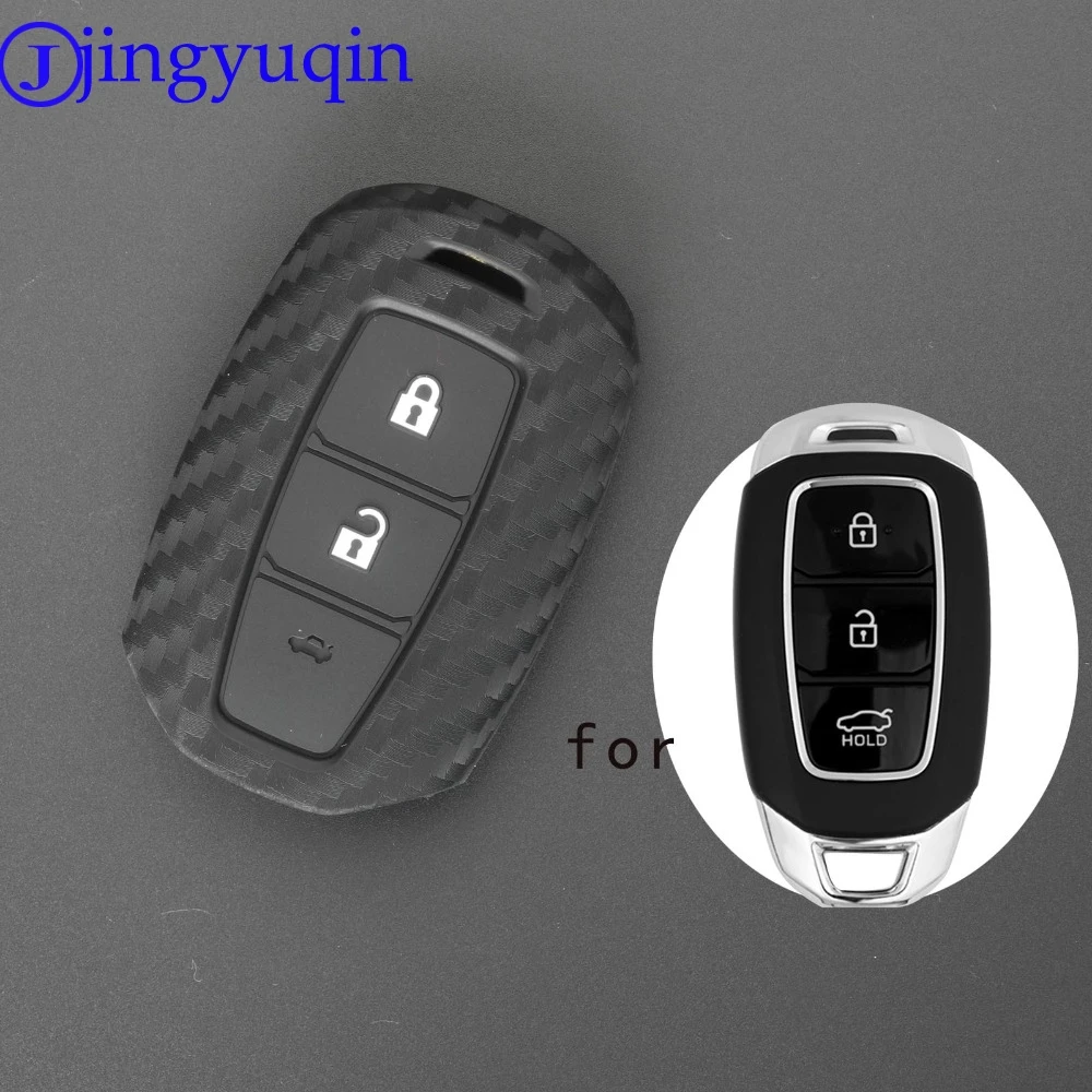 Jingyuqin для Hyundai i30 Ix35 Solaris Azera Elantra Grandeur Ig Accent Santa Fe Verna 2017 2018 дистанционный силиконовый