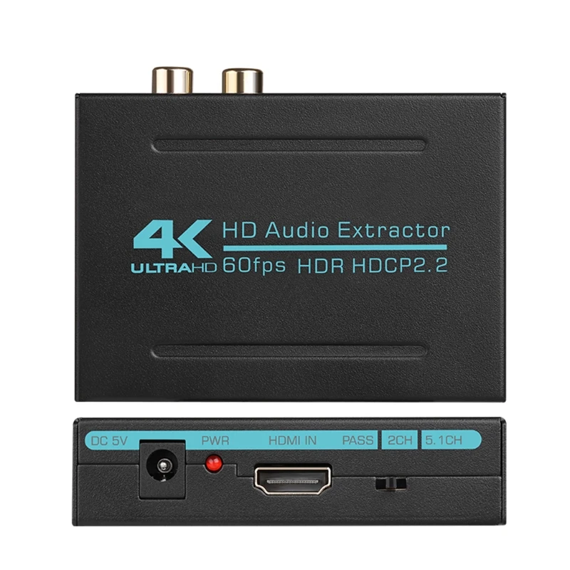 

HDMI-Compatible 2.0 Audio Extractor Splitter 4K 60HZ/3840x2160p Compatible to 5.1CH SPDIF Audio Converter