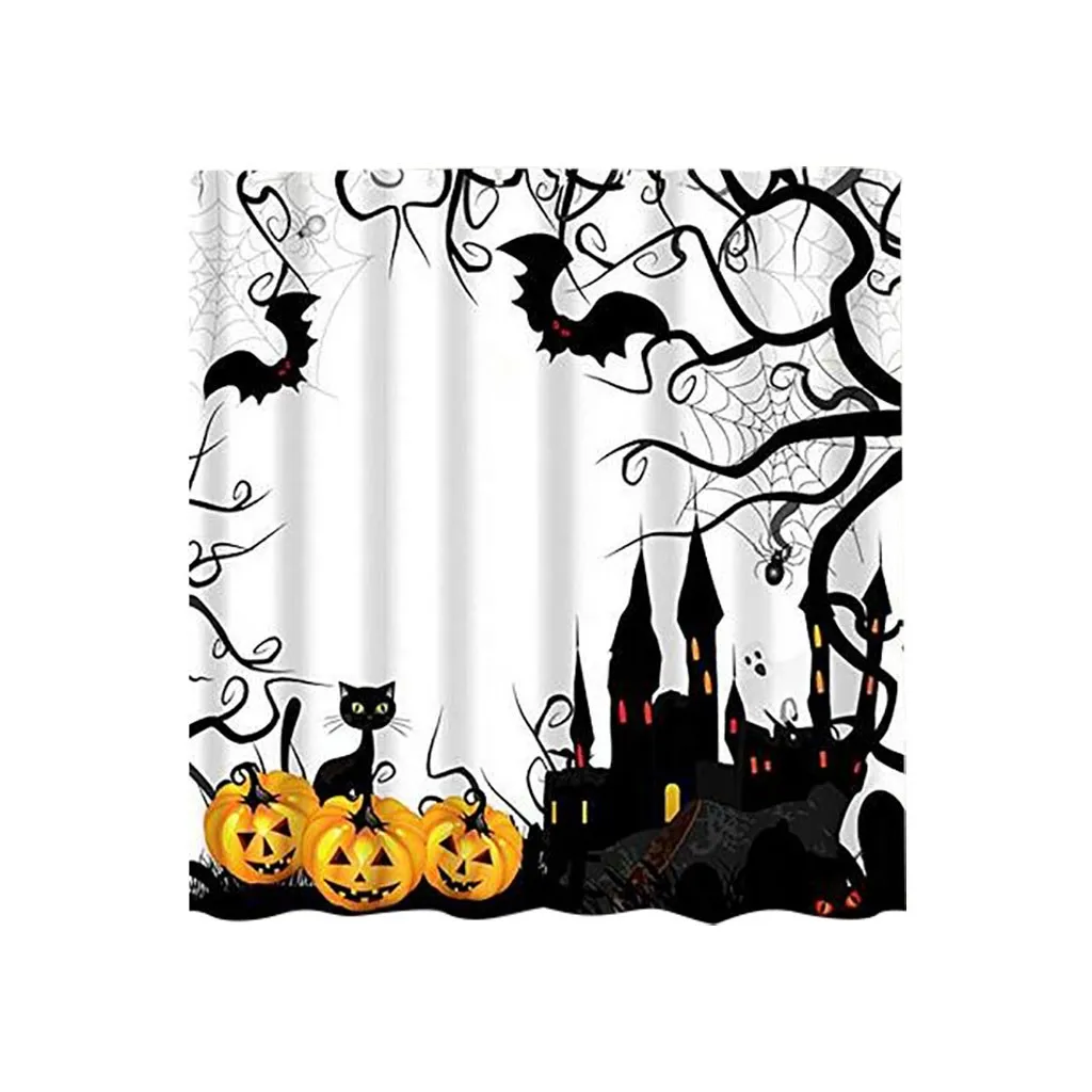 2019 страшная занавеска для душа в виде тыквы Хэллоуина s Водонепроницаемая из