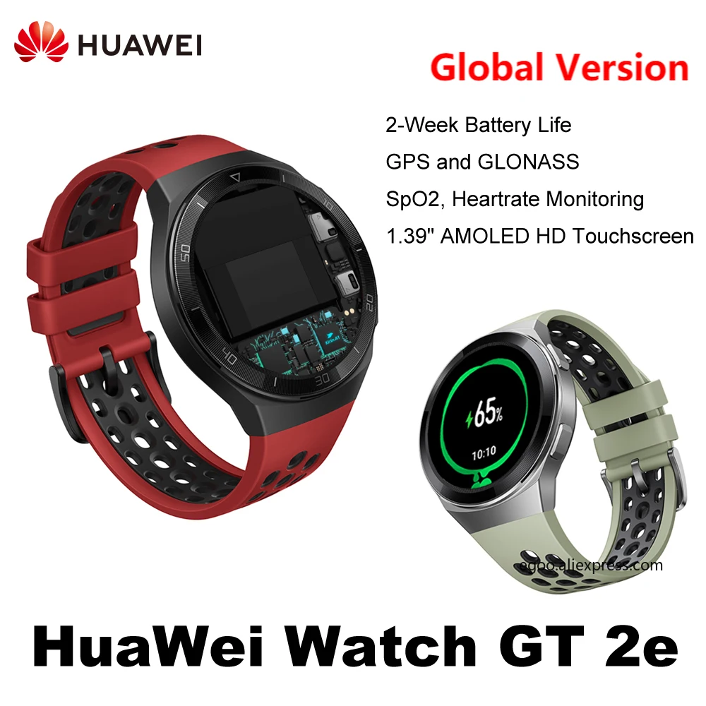 Глобальная версия HUAWEI часы GT 2e Смарт-часы 1 39 &quotAMOLED HD сенсорный экран GPS SpO2