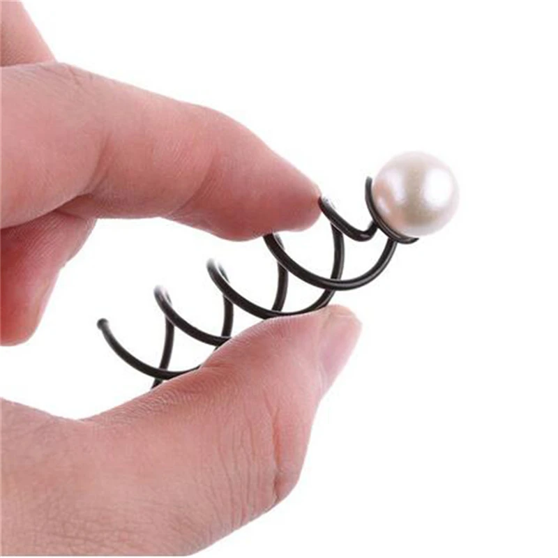 2 Pcs/Set Chic Women Girls Pearl Spiral Spin Screw Bobby Hair Pins Clips Twist Barrette Headwear Korean Accessories |
