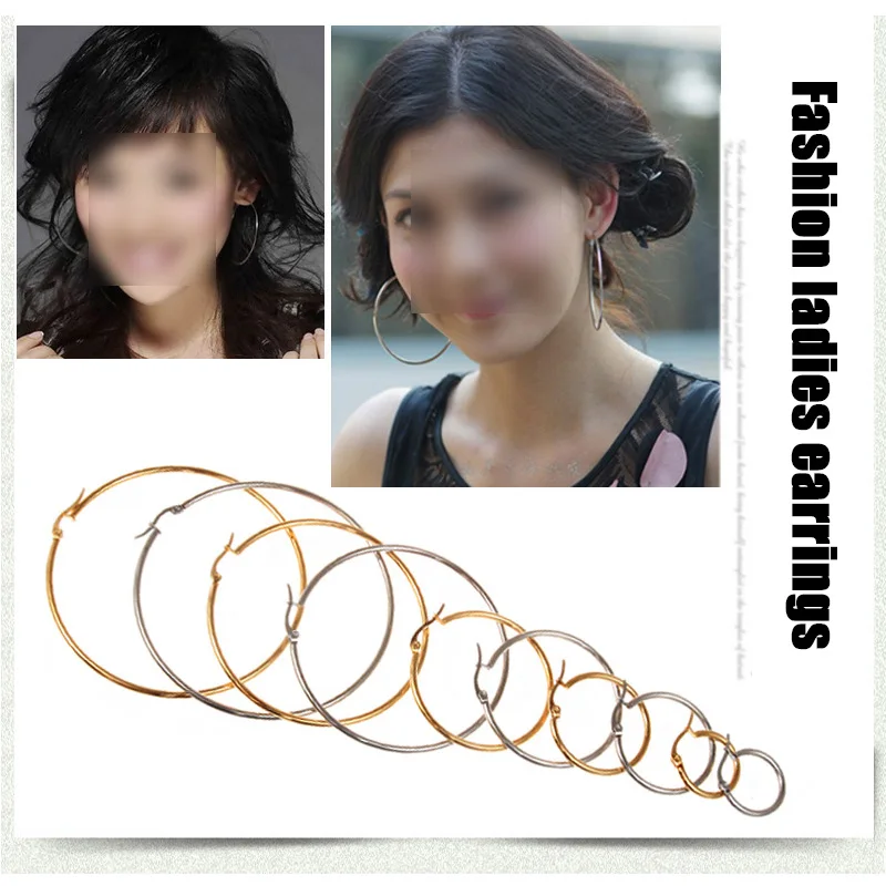 

Earrings for Women Big Hoops Statement Stainless Steel Piercing Circle Earrings Hip Hop Gold Earrings Fashion Jewelry Wholesale