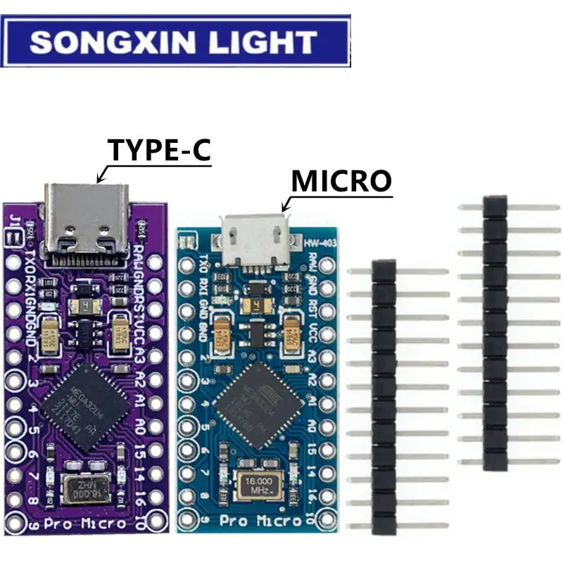 MICRO/TYPE-C USB ATMEGA32U4 модуль 5 в 16 МГц плата для Arduino ATMEGA32U4-AU/MU контроллера Pro Micro заменить