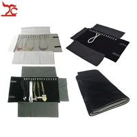 sale jewelry roll bag portable carring case black velvet organizer necklace chain bracelet storage box 2 colors available