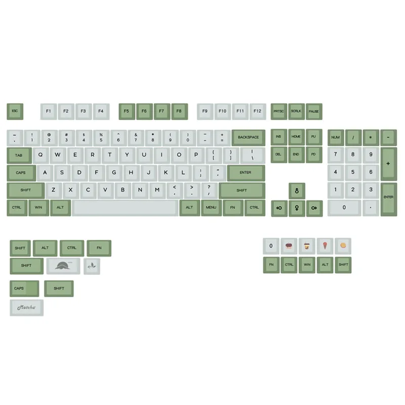 

Клавиатура с имитацией маття, для раньше, Ansi, GH60, 61, GK64, ID80, клавишный колпачок с краской PBT, японский, русский, корейский для механической клав...
