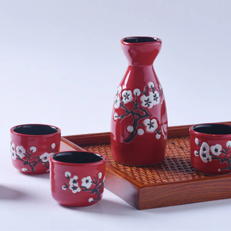 

Ceramic Wineware Set Chinese Style Japanese Sake Cup Retro Creative Household Warm Wine Pot Ustensiles Bar Drinkware BC50JJ