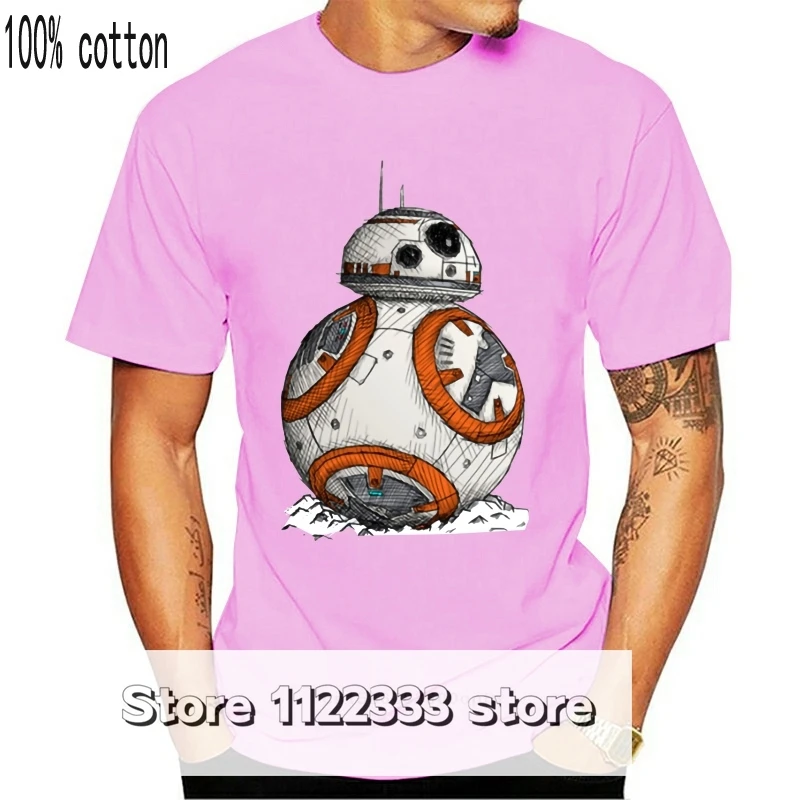 

100% Cotton O-neck Custom Printed Tshirt Men T shirt BB-8 Colored - Bb8 Women T-Shirt