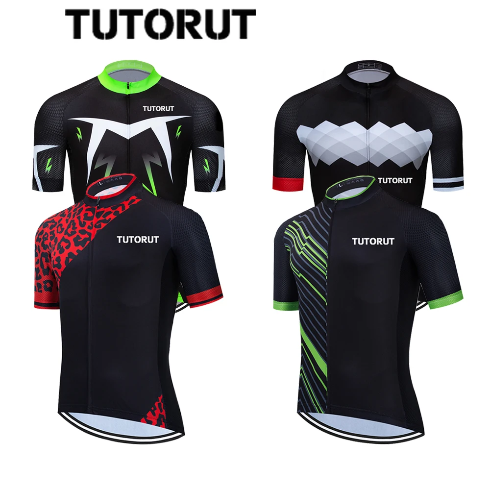 

TUTORUT Summer Professional Racing Suit Men's Cycling Suit Short-sleeved Quick-drying Anti-ultraviolet Mountain Bike Clothing