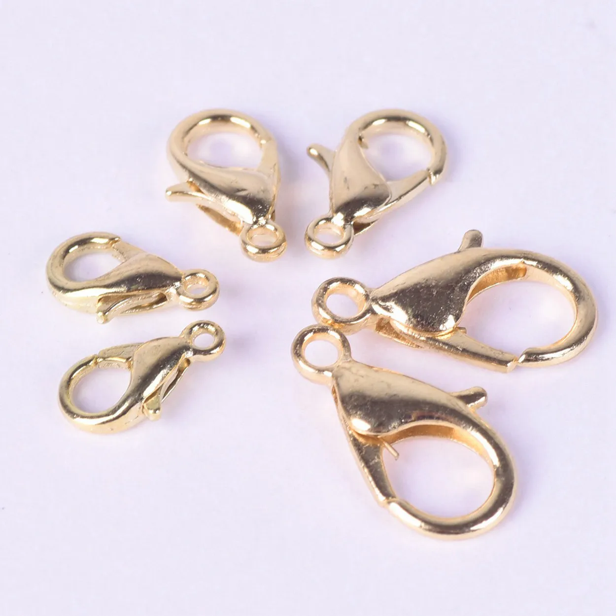 

6x10mm 7x12mm 9x16mm Gold Color Metal Lobster Clasps Hooks for Necklace Bracelet Jewelry Making DIY Findings