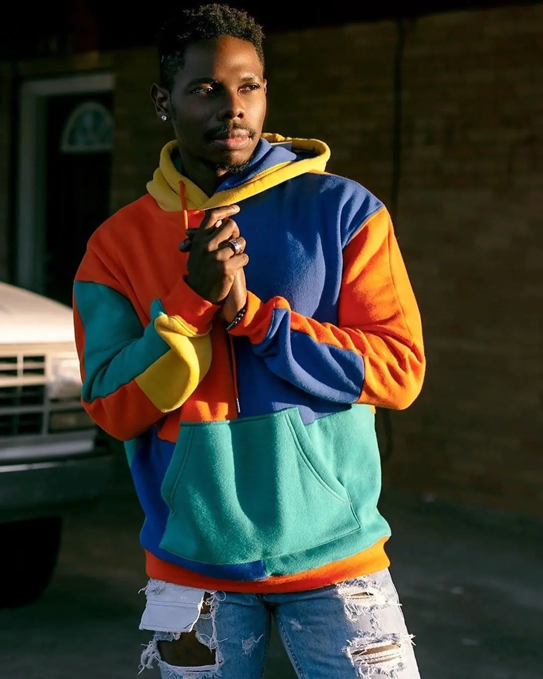 

2020 Side Zipper Hoodies Men Cotton Sweatshirt Spring Letter Print Sportswear Slim Pullover Tracksuit Hip Hop Streetwear