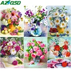 AZQSD алмазов картина ваза вышивка крестиком Наборы полная квадратная дрель рукоделие Алмазная мозаика, цветы вышивка крестом, Декор для дома