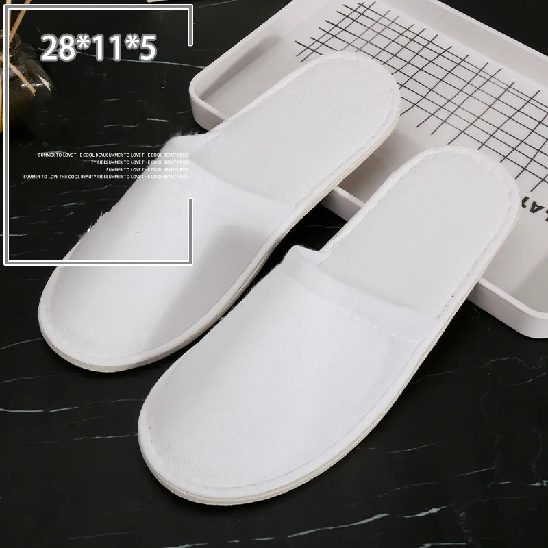 10 пар одноразовых тапочек для волос в отеле Eva белые флисовые шлепанцы