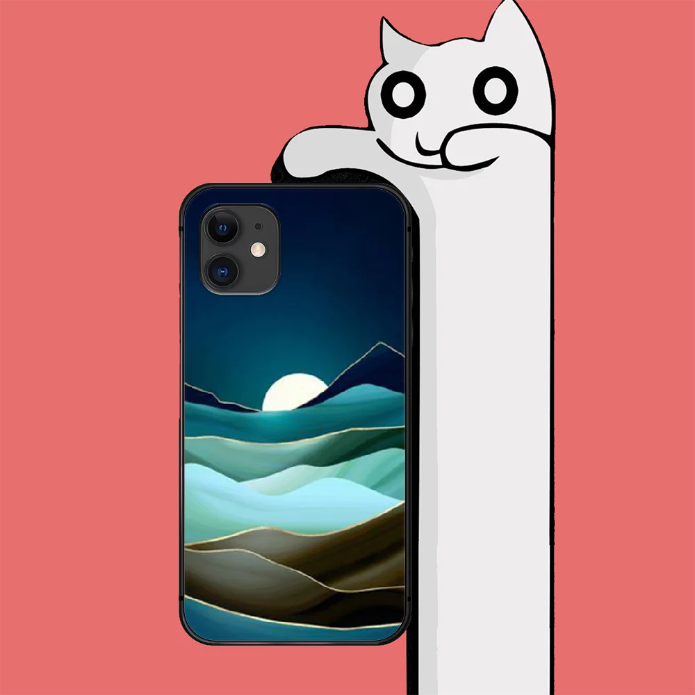 

Sunset Fashion Simple Phone Case Cover For Iphone 6 6S 7 8 11 12 Se 2020 X Xs Xr Pro Max Plus Mini Black Prime Trend Shell Hot