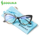 Очки для чтения SOOLALA кошачий глаз женские, большие аксессуары для чтения с защитой от сисветильник света, + 0,5 0,75 1,25 1,75 до 4,0, при пресбиопии