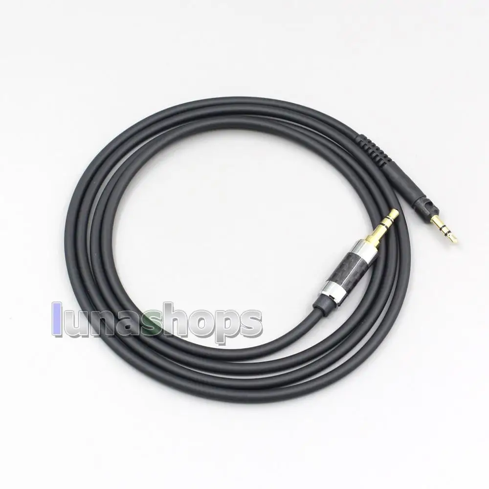 LN007014 1 2 м полностью черный OFC медный провод наушников кабель для Sennheiser HD6 HD7 HD8 MIX DJ