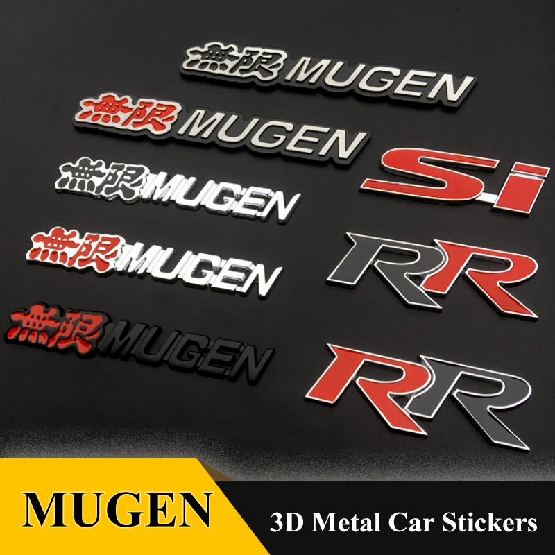 3D металлический RR Mugen Si эмблема наклейка на автомобиль Знак Гриль решетка