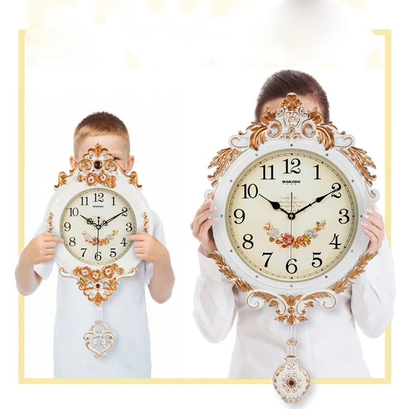 

Настенные часы, тихие настенные часы для гостиной, европейские модные часы, домашние часы для спальни, настенные часы, современные зеркальн...