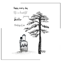 tree girl suitcase clear stamps scrapbooking crafts decorate photo album embossing cards making clear stamps new